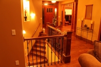 Red oak box newels and custom red oak stair treads