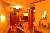 Red oak entry door and trim