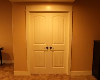 Painted poplar trim and French door