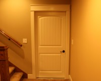 Painted poplar trim and door