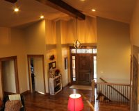 Knotty alder exterior door and beam