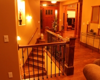 Red oak box newels and custom red oak stair treads