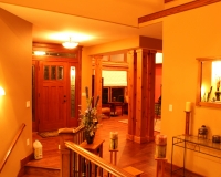 Red oak entry door and trim